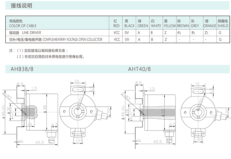 增量編碼器AHB38/8/AHT38/8/AHT40/12